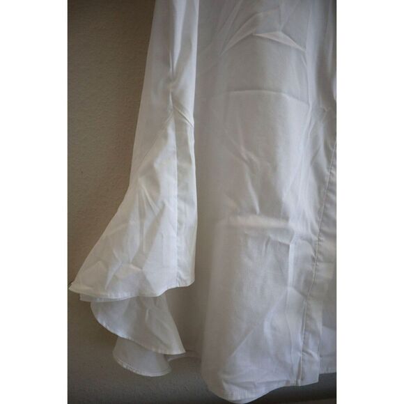 Finley 312897 Women Sz 2XL White Silky Poplin L/S Roll Tab Button-Up Shirt - Picture 9 of 10